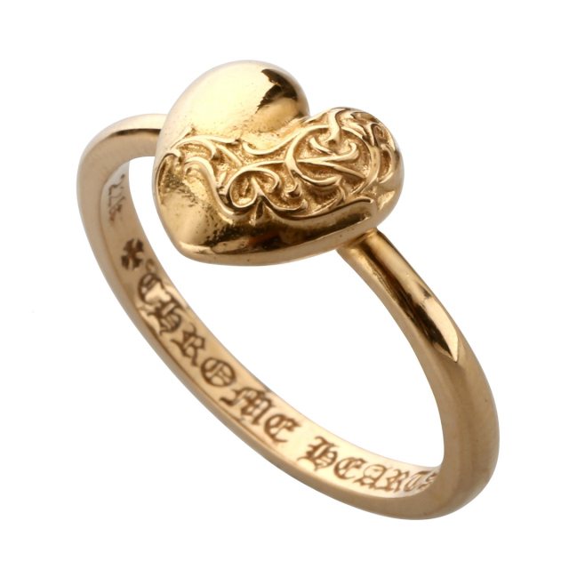 Chrome Heartsレプリカ クロムハーツ【Chrome Hearts】K22 バブルガムリング w/ハート 22K